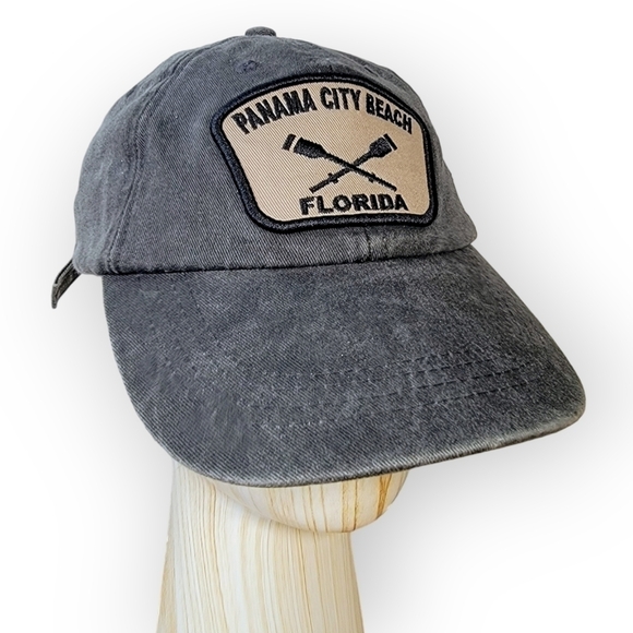 DK Caps Panama City Beach Florida Charcoal Gray Black Ball cap - Picture 17 of 17
